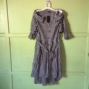 Hi Lo Gingham Midi Dress